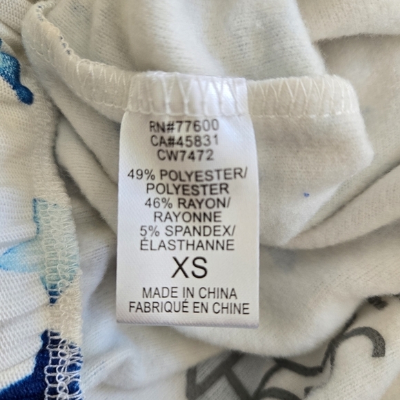 New Chaser Indigo Stars Print Lounge Drawstring Jogger Sweatpants NWT XS - Picture 8 of 9